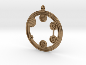 Circular Gallifreyan Pendant - 35mm in Natural Brass