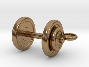 Tiny Dumbbell Pendant in Natural Brass