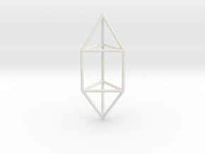 ElongatedTriangularDipyramid 70mm in White Natural Versatile Plastic