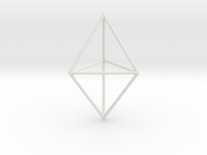 triangular dipyramid 70mm in White Natural Versatile Plastic