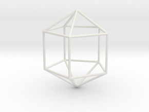 ElongatedPentagonalDipyramid 70mm in White Natural Versatile Plastic