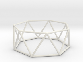 heptagonal antiprism 70mm in White Natural Versatile Plastic