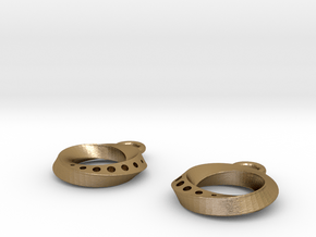 Mobius Earings in Polished Gold Steel