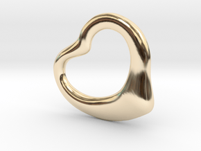 Open Heart Pandent, small in 14K Yellow Gold