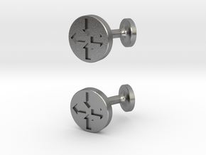 Router Puck Network Cuff Links in Natural Silver
