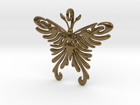 Pendant Tribal Pattern Butterfly in Natural Bronze