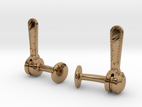 Bicycle Friction Shifter Cufflink in Polished Brass