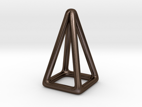 Pyramid Wireframe in Polished Bronze Steel