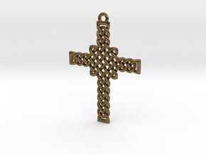 Celtic Knot Cross Pendant in Natural Bronze: Small