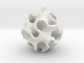 Gyroid Ornament in White Natural Versatile Plastic