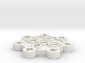 Radial Engine Crankshaft Plate in White Natural Versatile Plastic