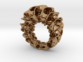 Gyroid Ring in Polished Brass