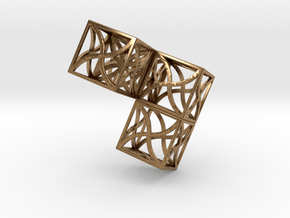 Twirl cubed puzzle part #2 in Natural Brass