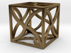 Cube "Twirl" 1"x1"x1" in Natural Bronze