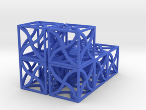Twirl cubed puzzle part #4--x2  (3x3x3in puzzle cu in Blue Processed Versatile Plastic