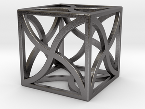 Cube "Twirl" 1"x1"x1" in Polished Nickel Steel