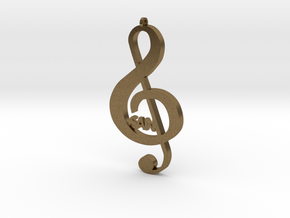 Treble Clef Music Symbol in Natural Bronze