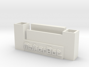 makerbot iphone stand and pen holder in White Natural Versatile Plastic