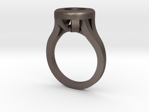 Cushion Ring Web in Polished Bronzed Silver Steel