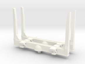 1/87th HO scale log bunk set of 2 with angled top in White Processed Versatile Plastic