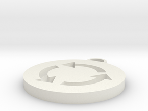 Roundabout Symbol in White Natural Versatile Plastic