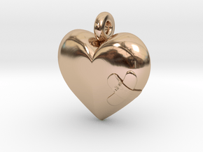 Wounded Heart Pendant in 14k Rose Gold