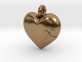 Wounded Heart Pendant in Natural Brass