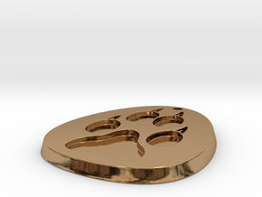 Paw Medallion Solid in Polished Brass