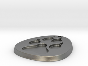 Paw Medallion Solid in Natural Silver