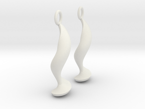 Cubic 1 Earrings in White Natural Versatile Plastic