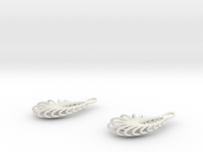 Twenty Moebius Earrings in White Natural Versatile Plastic