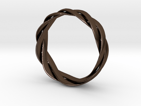 Braided ring 19.2mm in Polished Bronze Steel