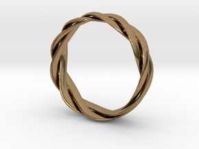 Braided ring 19.2mm in Natural Brass