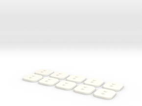 bX Minifig Base (Square)  / 10 pieces in White Processed Versatile Plastic