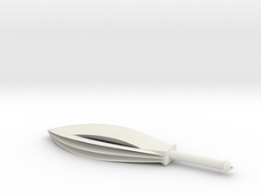 The Triple Sword Pendent in White Natural Versatile Plastic