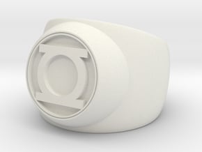 Green Lantern Ring- Size 7.5 in White Natural Versatile Plastic