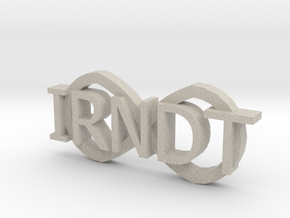 IRNDT Logo Key Fob 3/4" height in Natural Sandstone