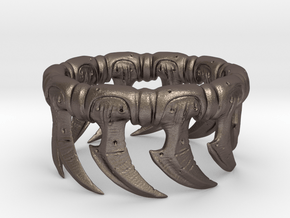 Zerg Ring in Polished Bronzed Silver Steel