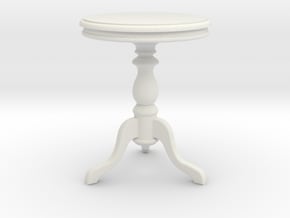 1:24 Wood Side table1 in White Natural Versatile Plastic
