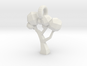Low Poly Tree pendant in White Natural Versatile Plastic