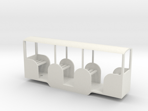 Miniature Railway Coach 1:29th on 9mm in White Natural Versatile Plastic