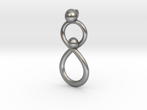 Infinite Mother And Child Pendant in Natural Silver