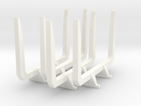 1/87th HO scale 'short logger' log bunks, angle to in White Processed Versatile Plastic