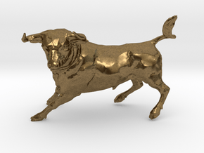 Wall Street Stock Market Bull in Natural Bronze