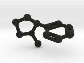 Nicotine Molecule Necklace Keychain in Black Natural Versatile Plastic