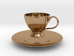 1/6 scale Tea Cup & saucer in Polished Brass