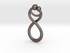 Infinite Embrace Pendant in Polished Bronzed Silver Steel