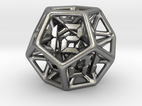 Dice - D12 in Natural Silver