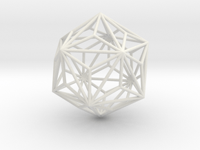 TriakisIcosahedron 70mm in White Natural Versatile Plastic