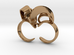 Ribbon Double Ring 7/8 in Polished Brass